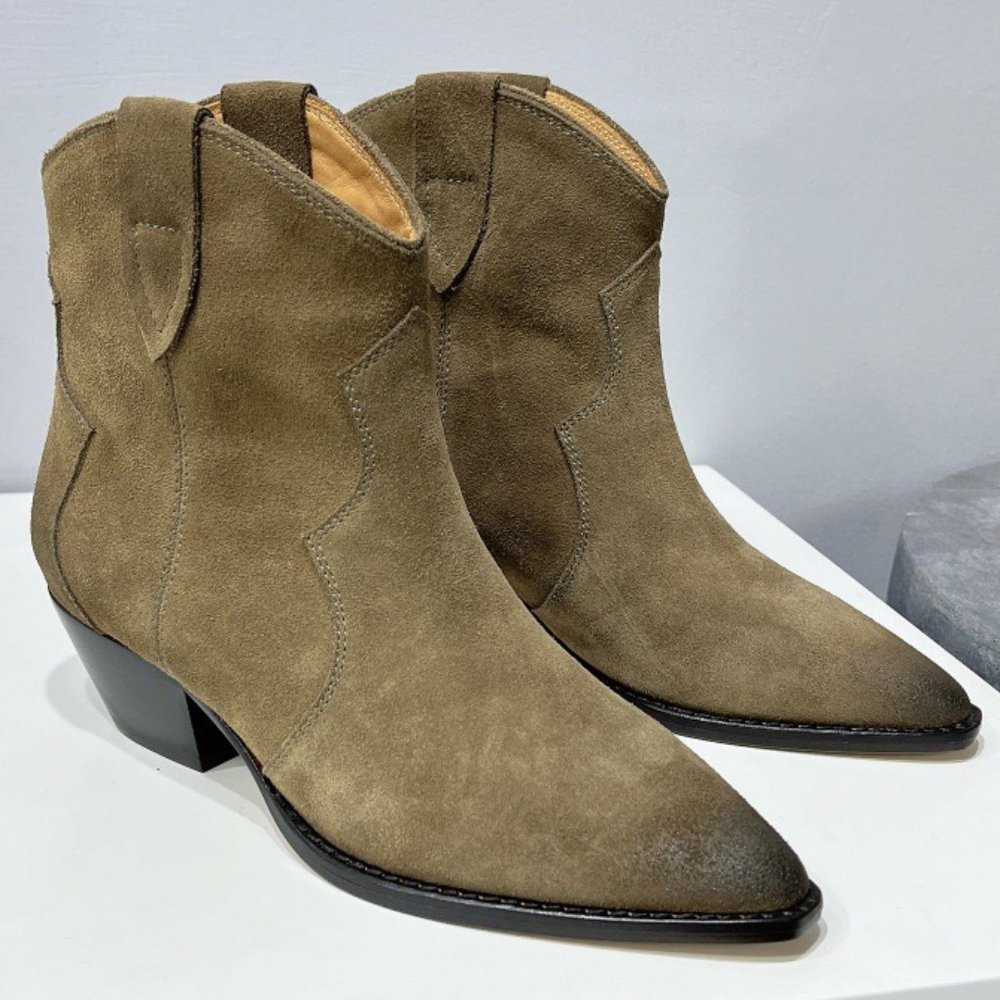 Isabel Marant Duerto suede cowboy boots brown